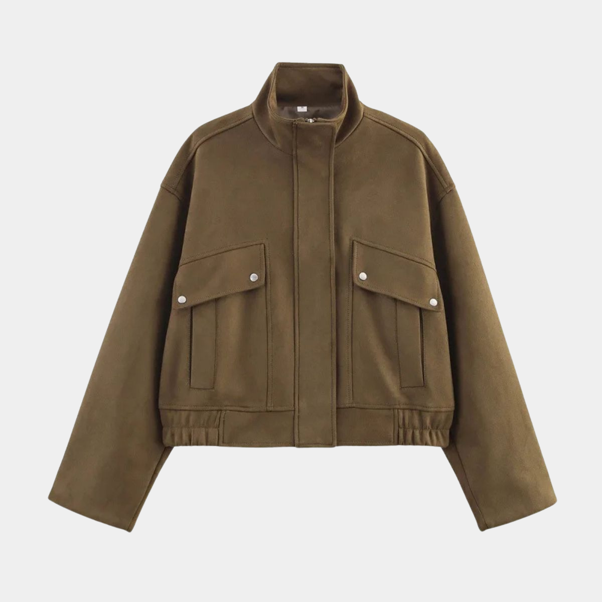 Suede Bomber Jacket – Casual Outerwear