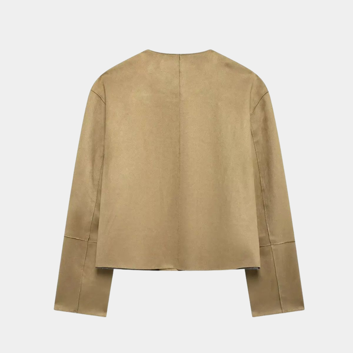 Cropped Suede Button Up Jacket – Casual Coat