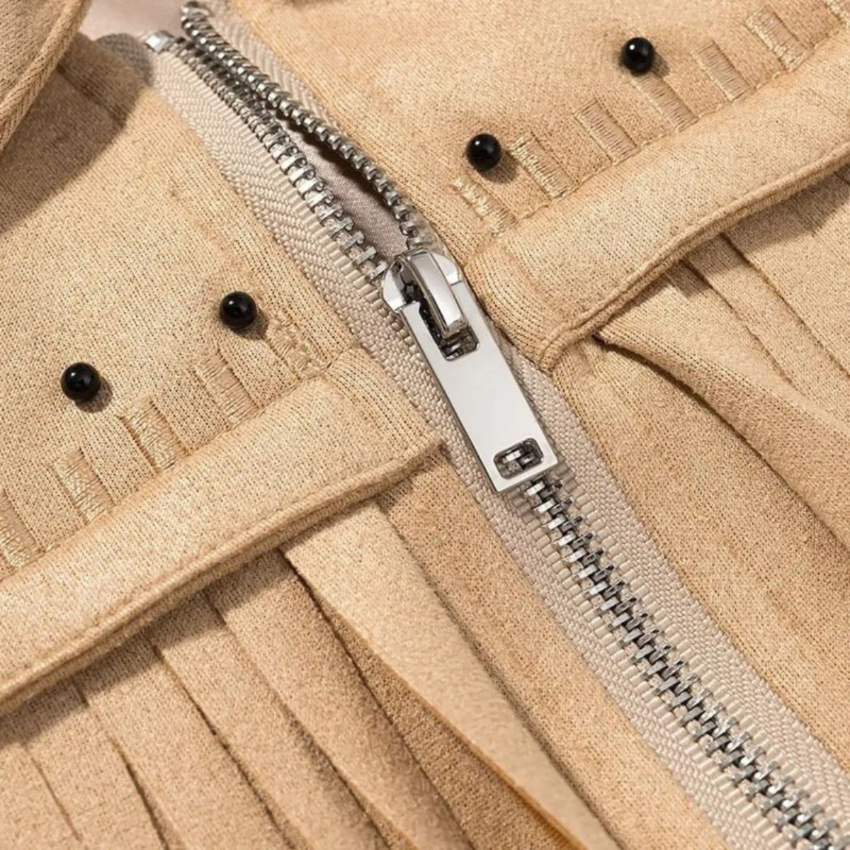 Fringe Suede Jacket – Western Style Studded Faux Leather