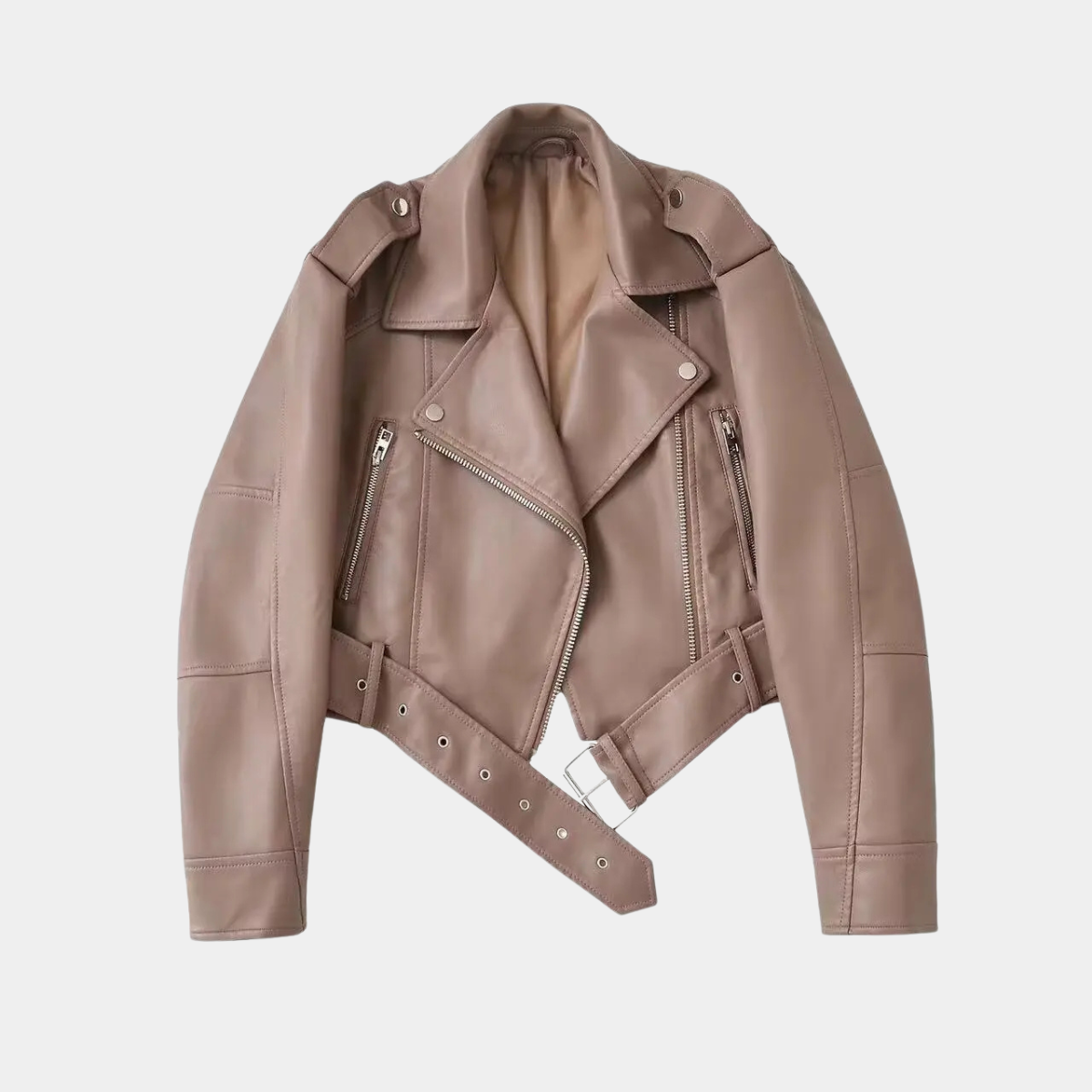 Cropped Vintage Jacket – Stylish Leather Coat