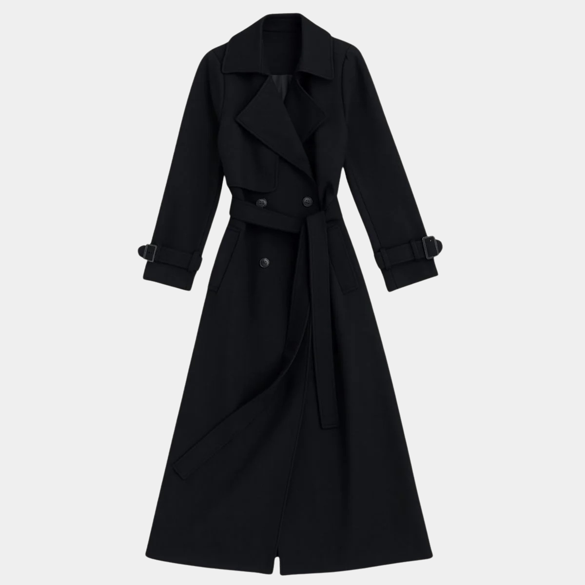 Women's Double Breasted Trench Coat – Long Belted Overcoat