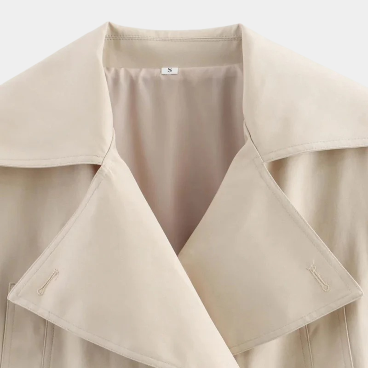 Women's Cropped Trench Coat – Short Double-Breasted Belted Jacket