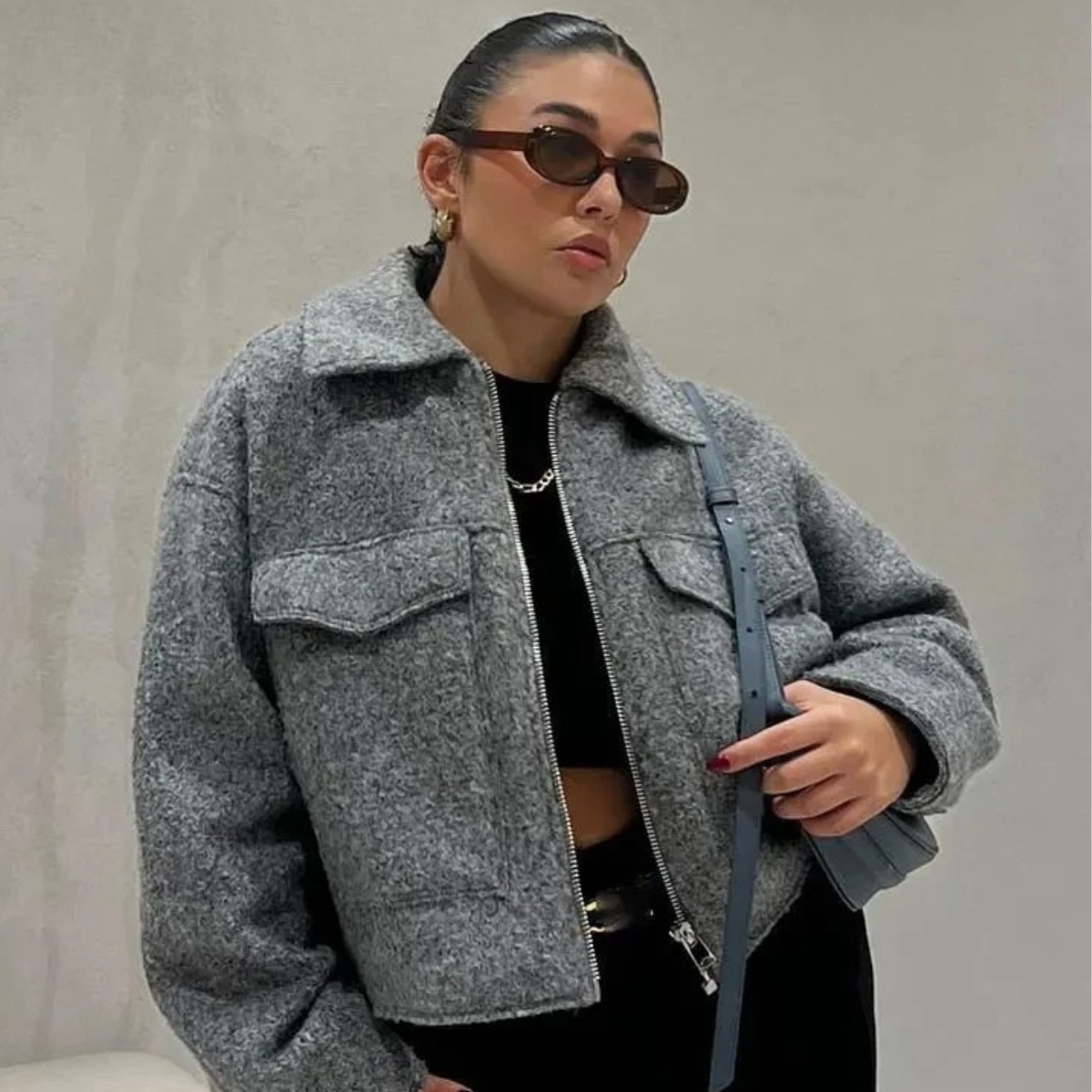 Cropped Zip Up Jacket – Street Style