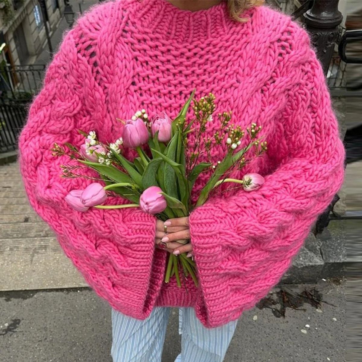 Chunky Knit Sweater – Loose Fit Winter Sweater