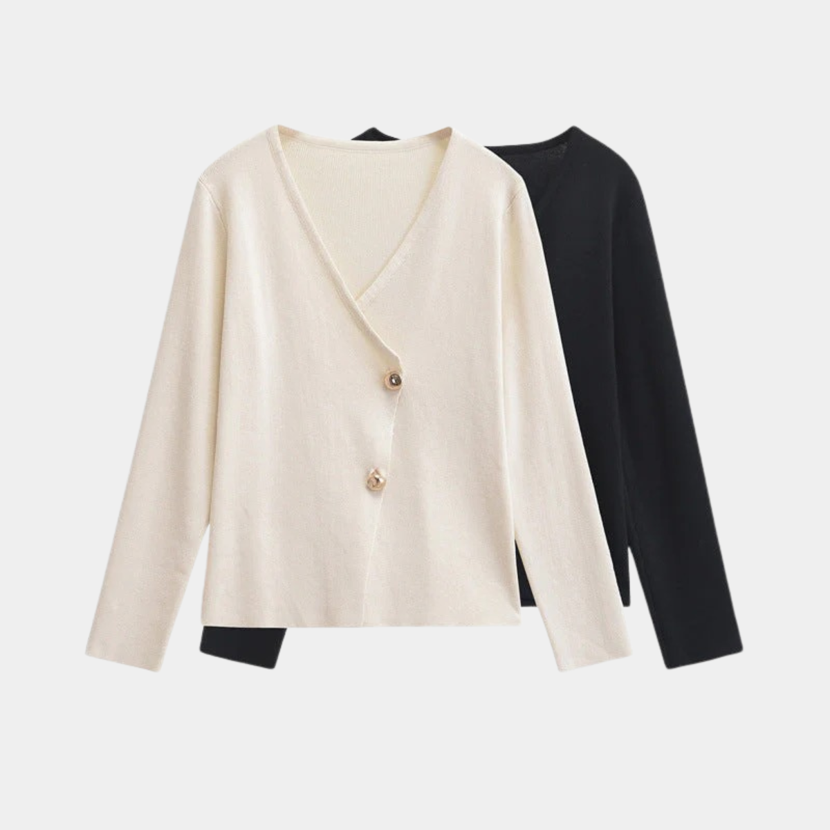 Asymmetric Button Cardigan – Casual Knitwear