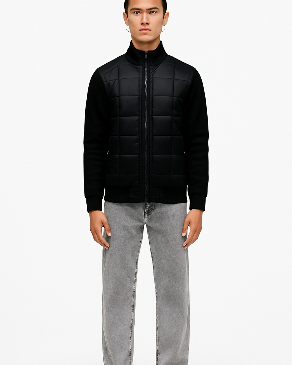 Lightweight Bomber Jacket for men – Casual Zipped Quilted Coat