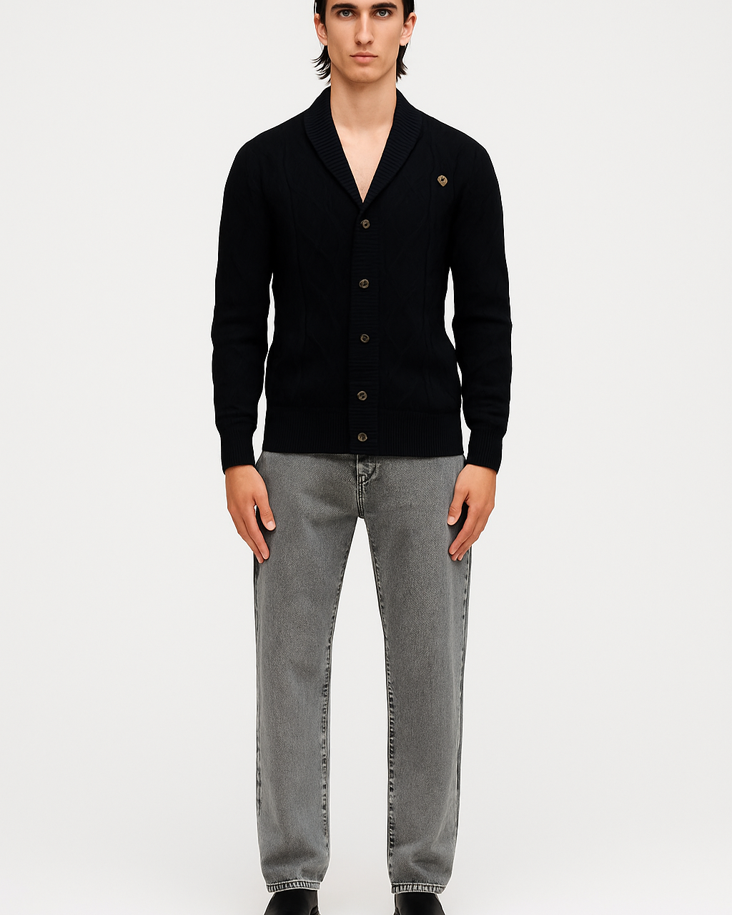 Knitted Cardigan – Button Up V-Neck Jumper