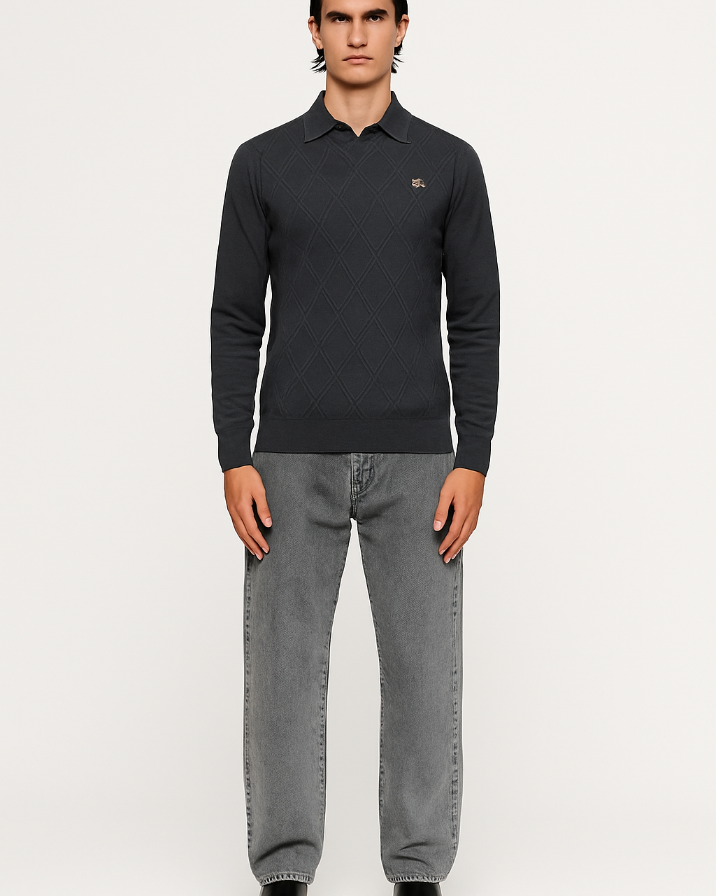 Knitted Polo Sweater – Lightweight Casual Jumper