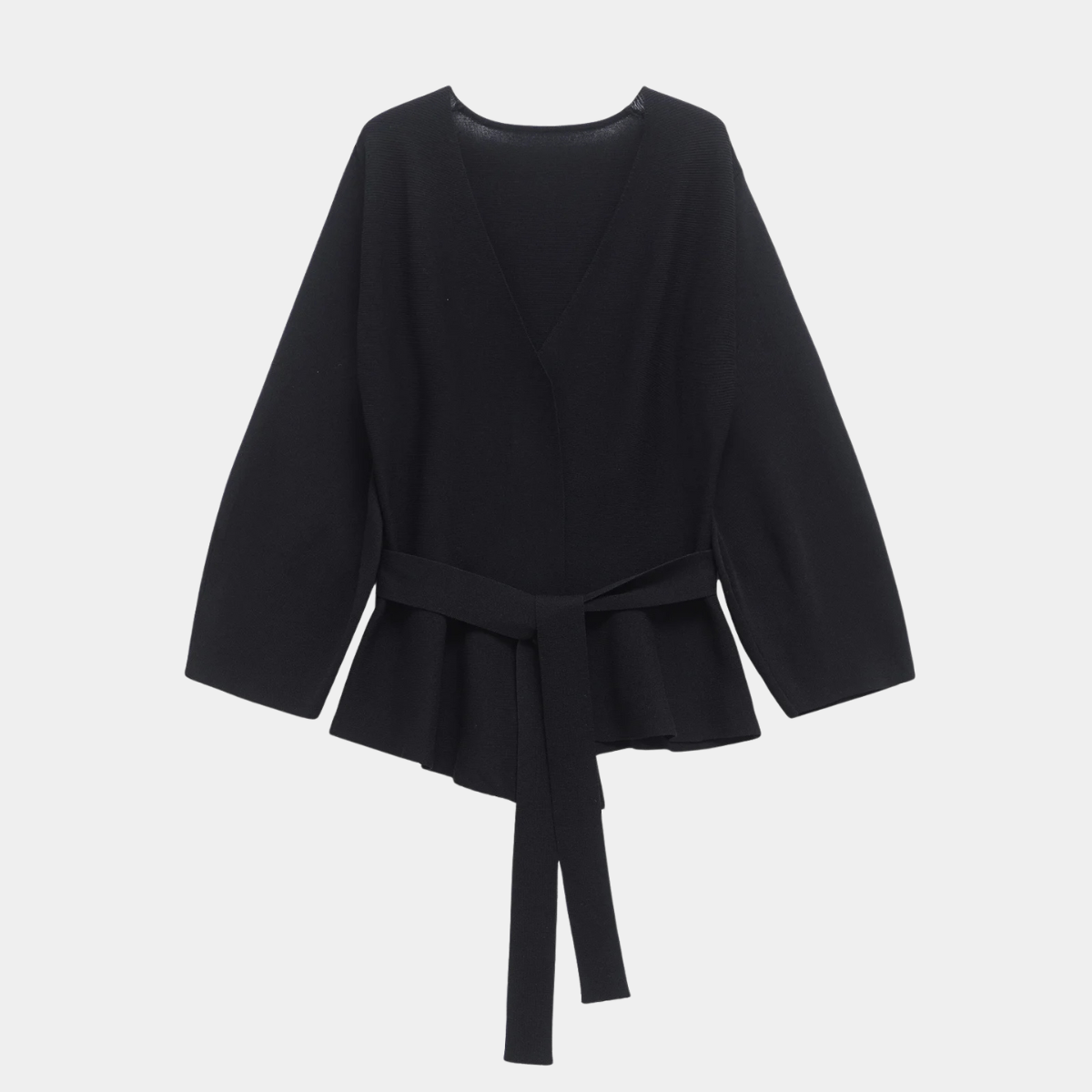 V Neck Blouse with Tie Waist – Elegant Long Sleeve Top