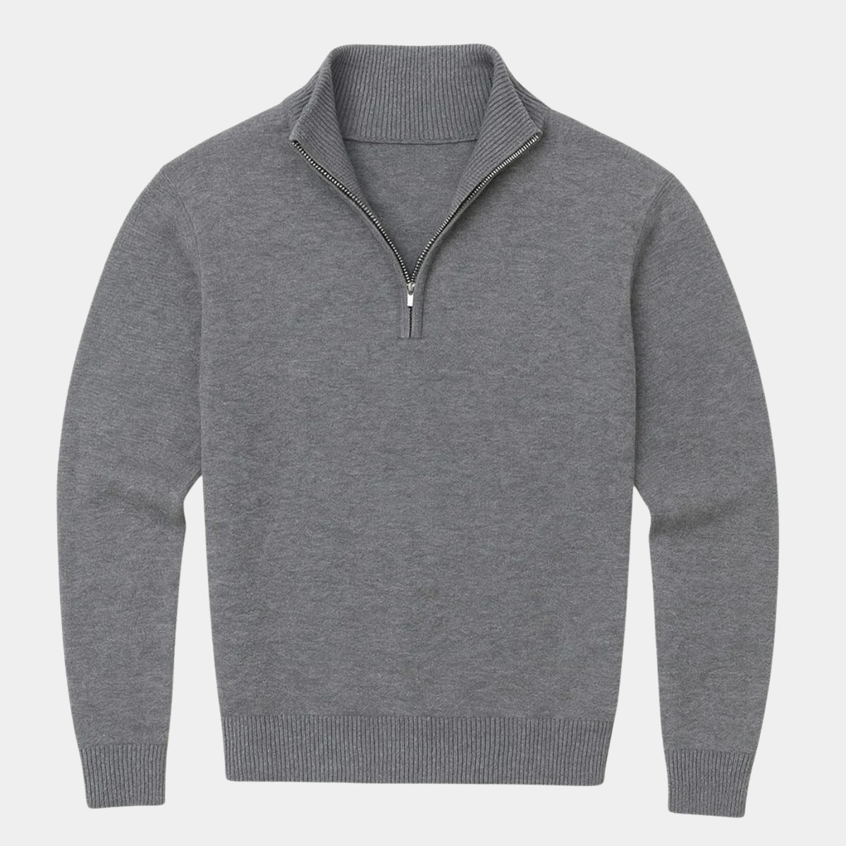 Casual Quarter Zip Knitted Jumper – Slim Fit Pullover