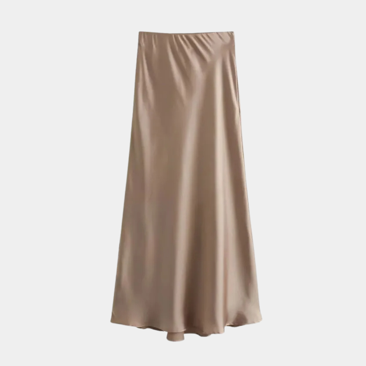 Ivory Satin High Waist Skirt