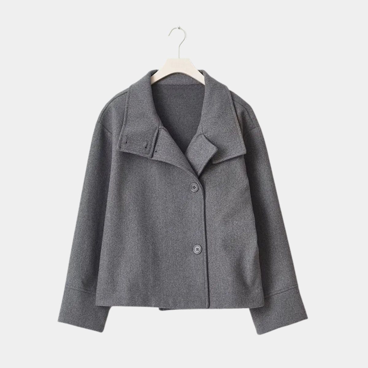 High Neck Short Coat – Stylish Button Up Jacket