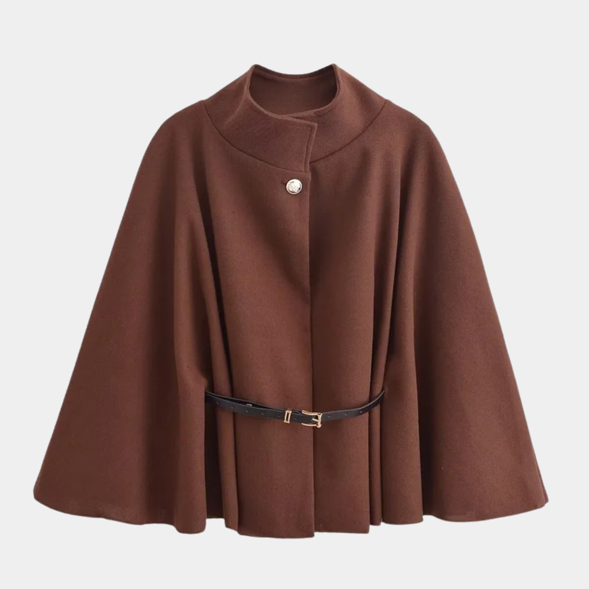 Elegant Cape Coat – Belted Poncho Style Jacket