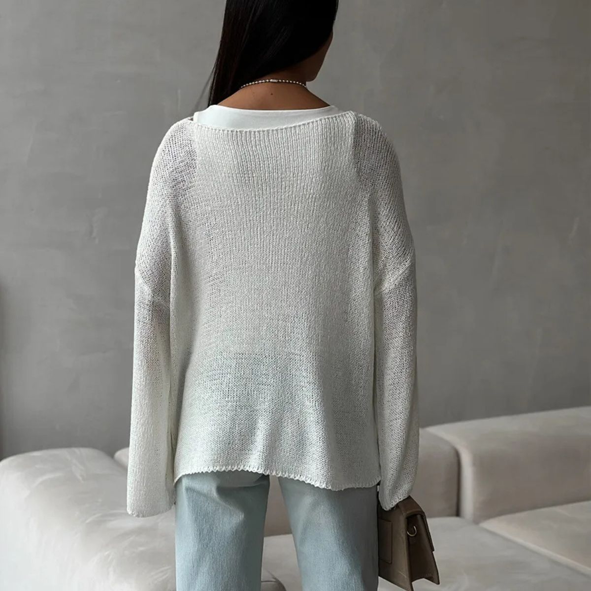 Trendy Loose Cotton Jumper – Lightweight Sweater