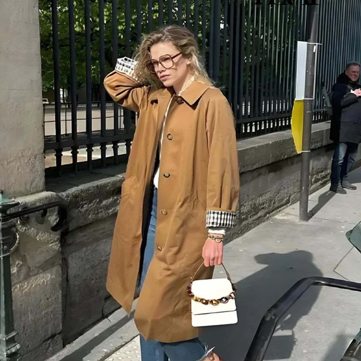 Long Trench Coat – Classic Checked Lining Overcoat