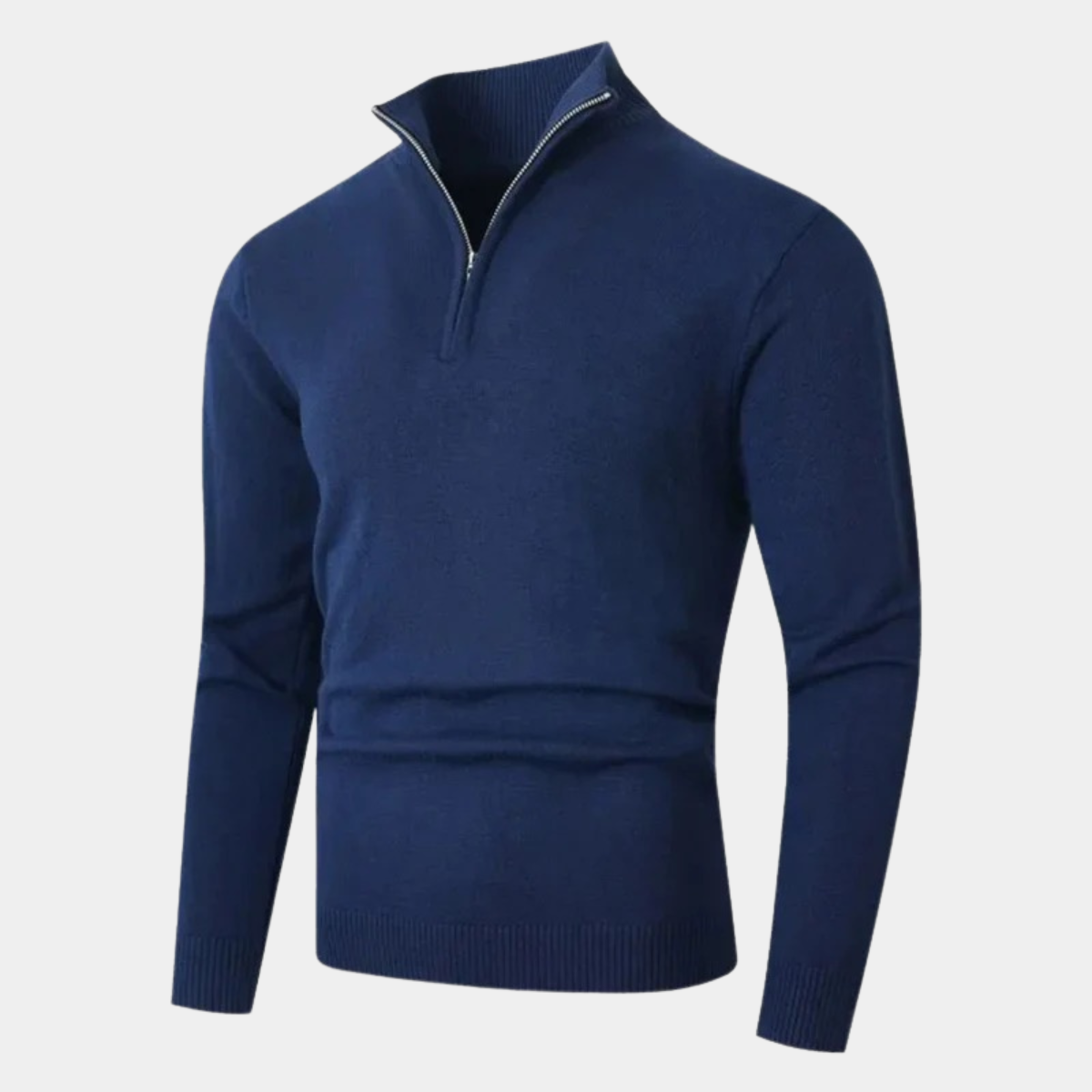 Casual Quarter Zip Knitted Jumper – Slim Fit Pullover