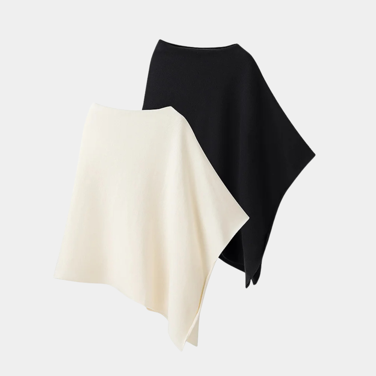 Knitted Poncho Cape – Elegant Asymmetric Wrap Shawl Top
