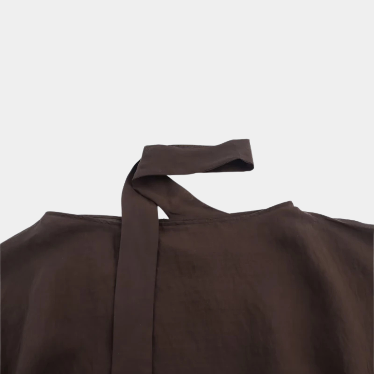 Asymmetric Poncho Top – Off Shoulder Cape Blouse with Tie Neck