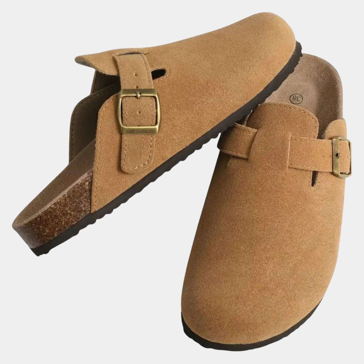Classic Suede Clogs for Men – Buckle Slip On Shoes
