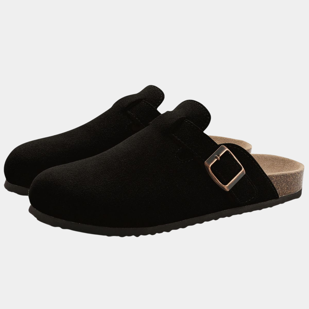 Classic Suede Clogs for Men – Buckle Slip On Shoes
