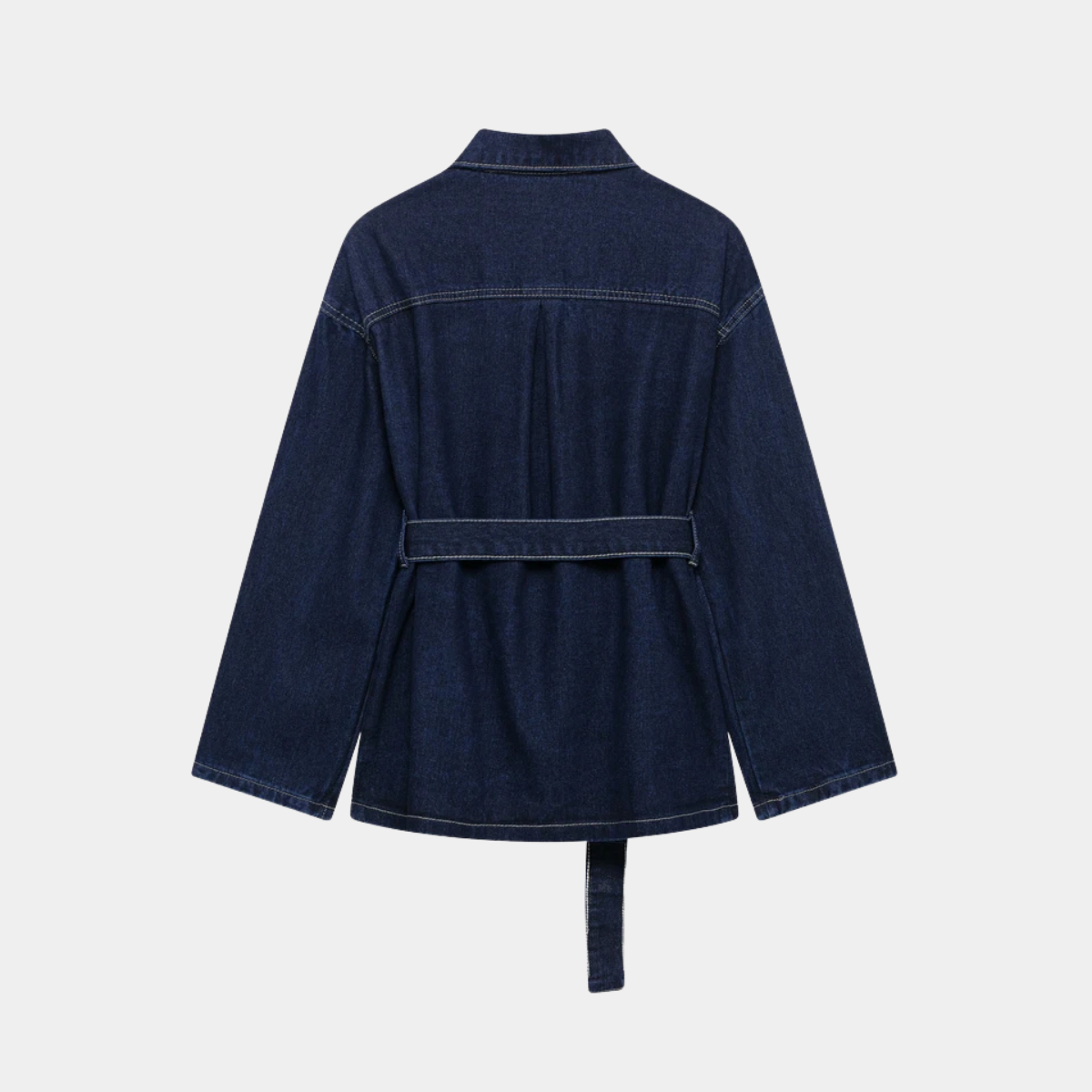 Denim Co ord Set – Belted Denim Jacket and Wide Leg Jeans