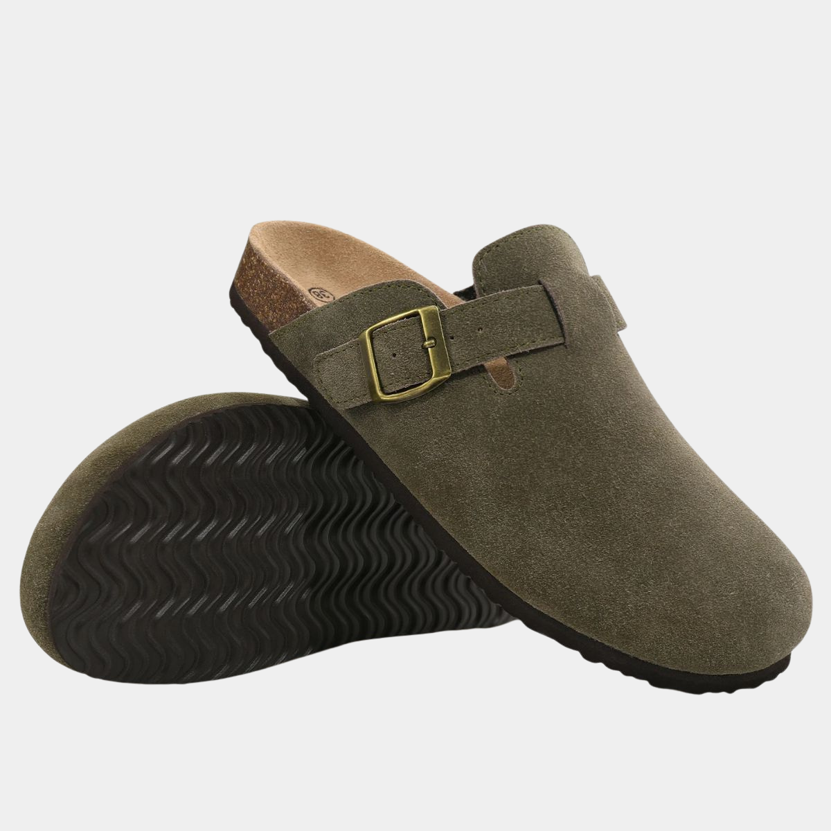 Classic Suede Clogs for Men – Buckle Slip On Shoes