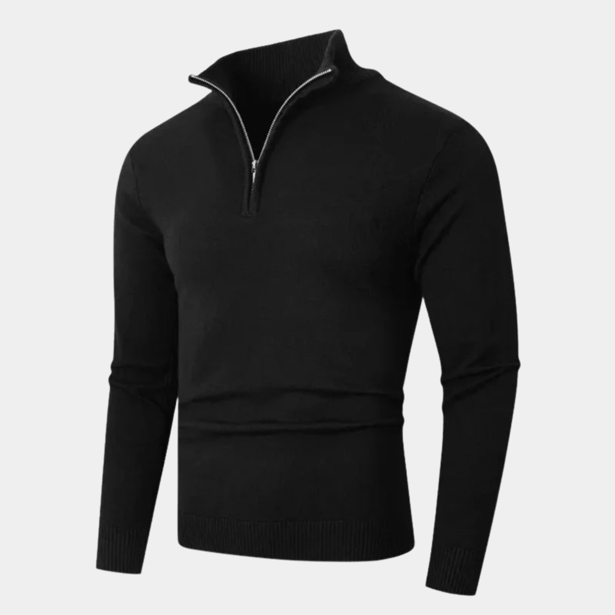 Casual Quarter Zip Knitted Jumper – Slim Fit Pullover