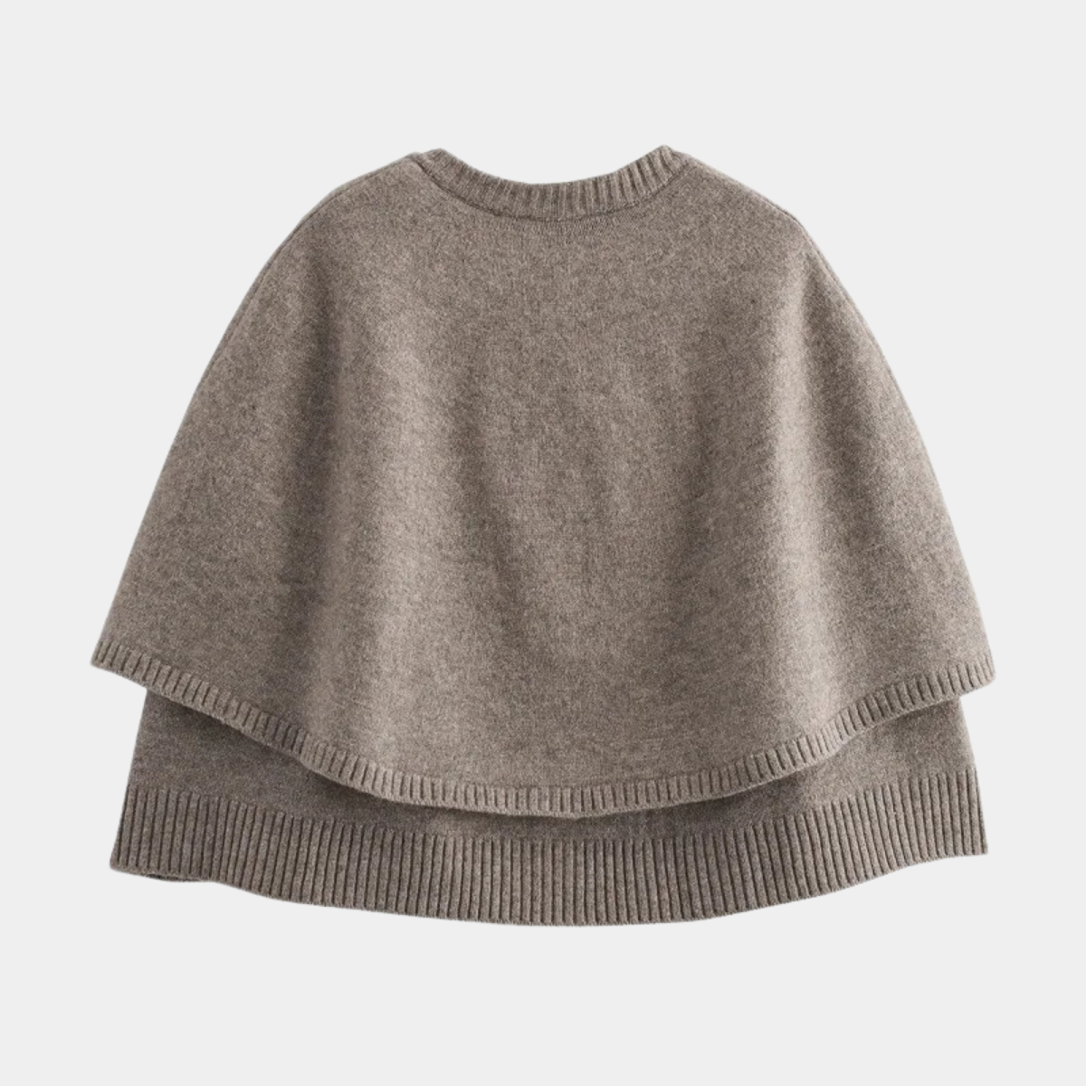 Wool Knit Cape Cardigan – Button Down Poncho Shawl Wrap