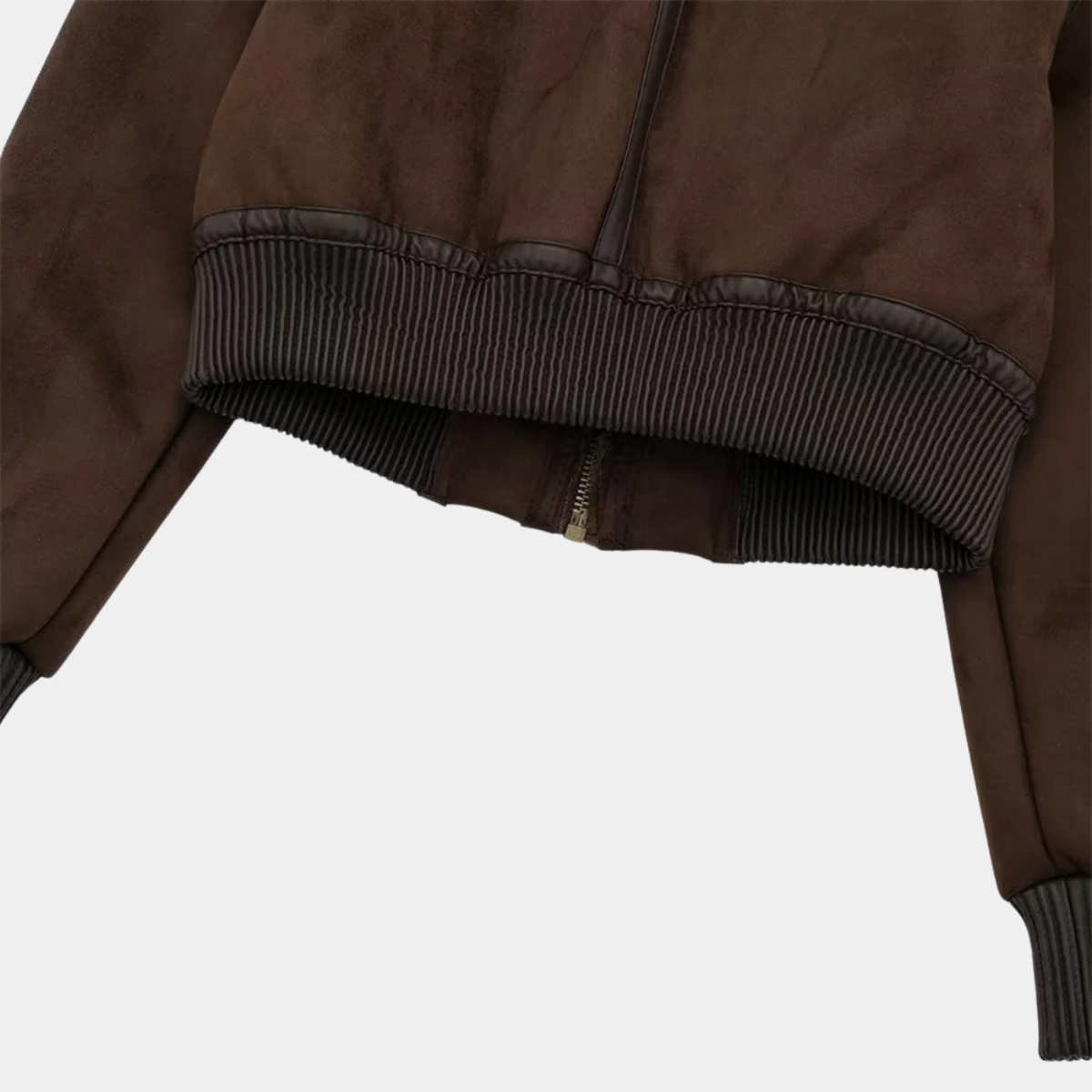 Elegant Jacket – Cropped Faux Fur Collar Bomber Coat