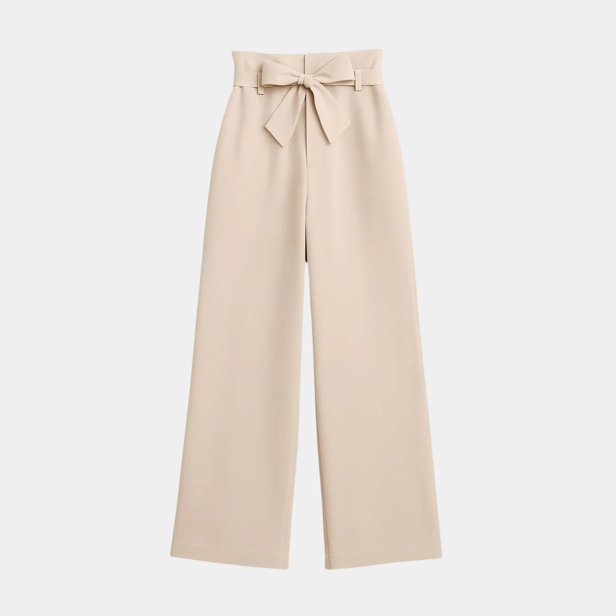 Women's Wide Leg Trousers – High Waist Tie Belt