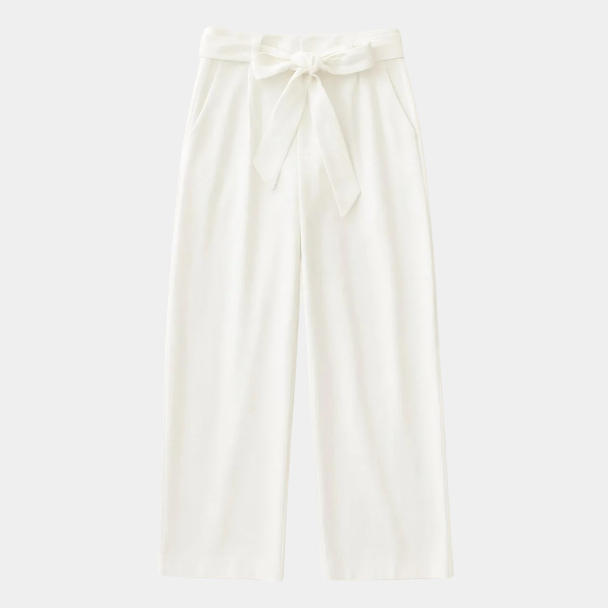 Women's Wide Leg Trousers – High Waist Tie Belt