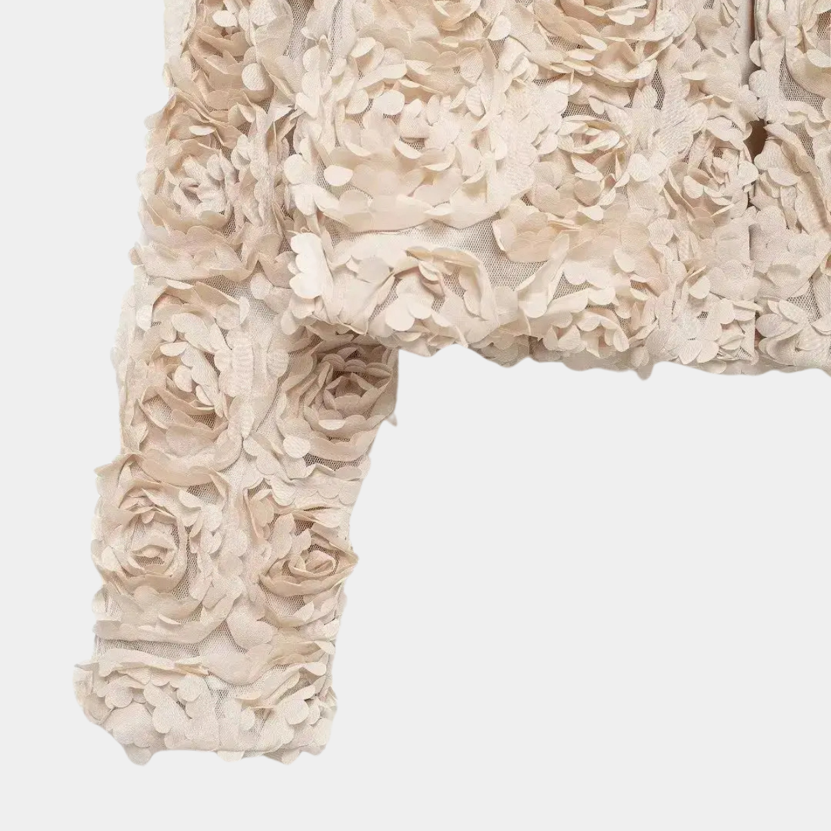 Chic Rose Cropped Jacket – Elegant Style