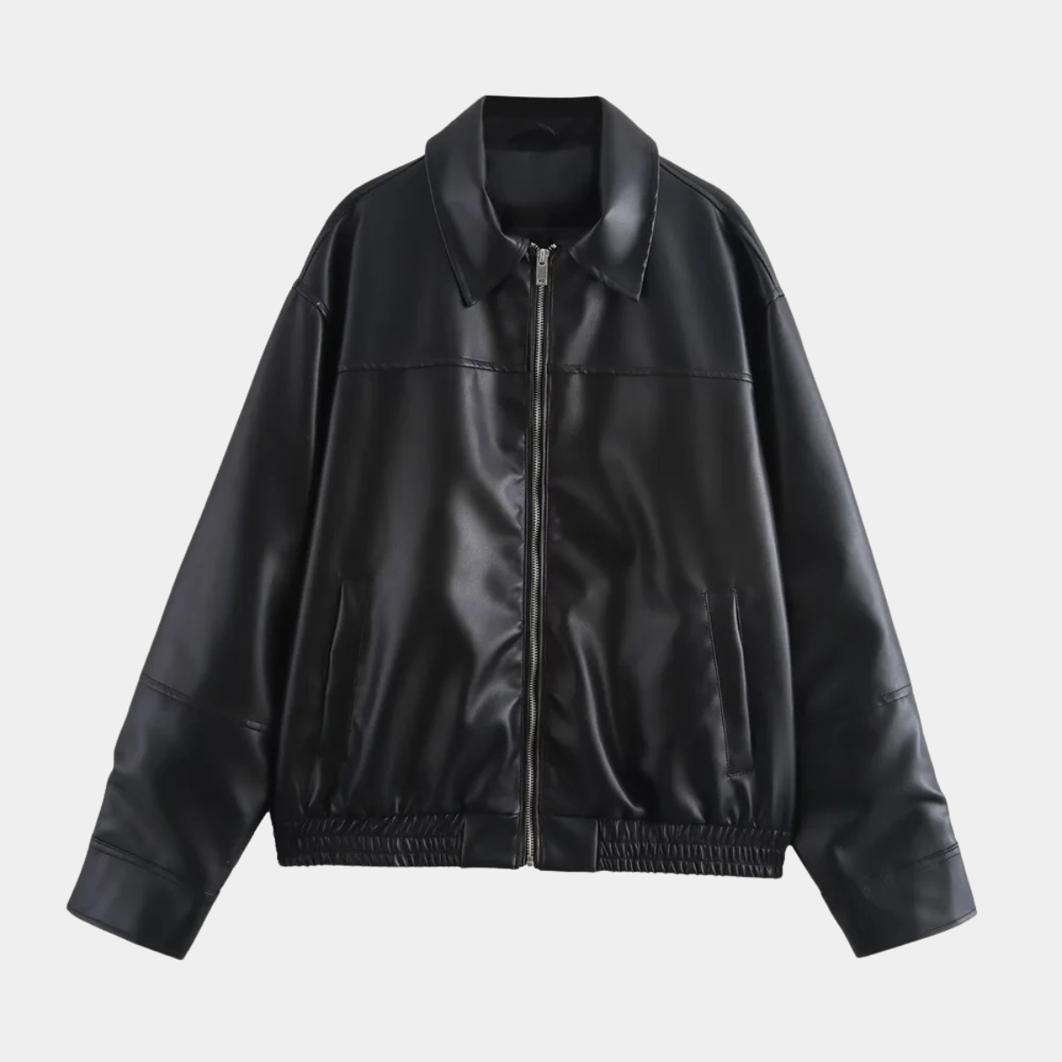 Classic Zip Up Leather Jacket – Smart Casual