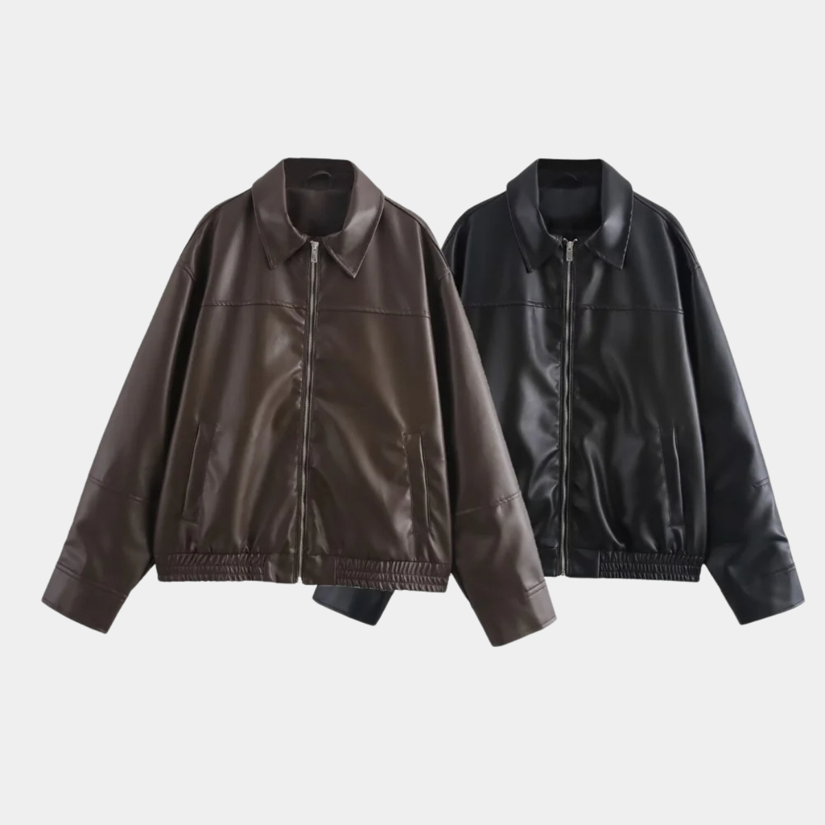 Classic Zip Up Leather Jacket – Smart Casual