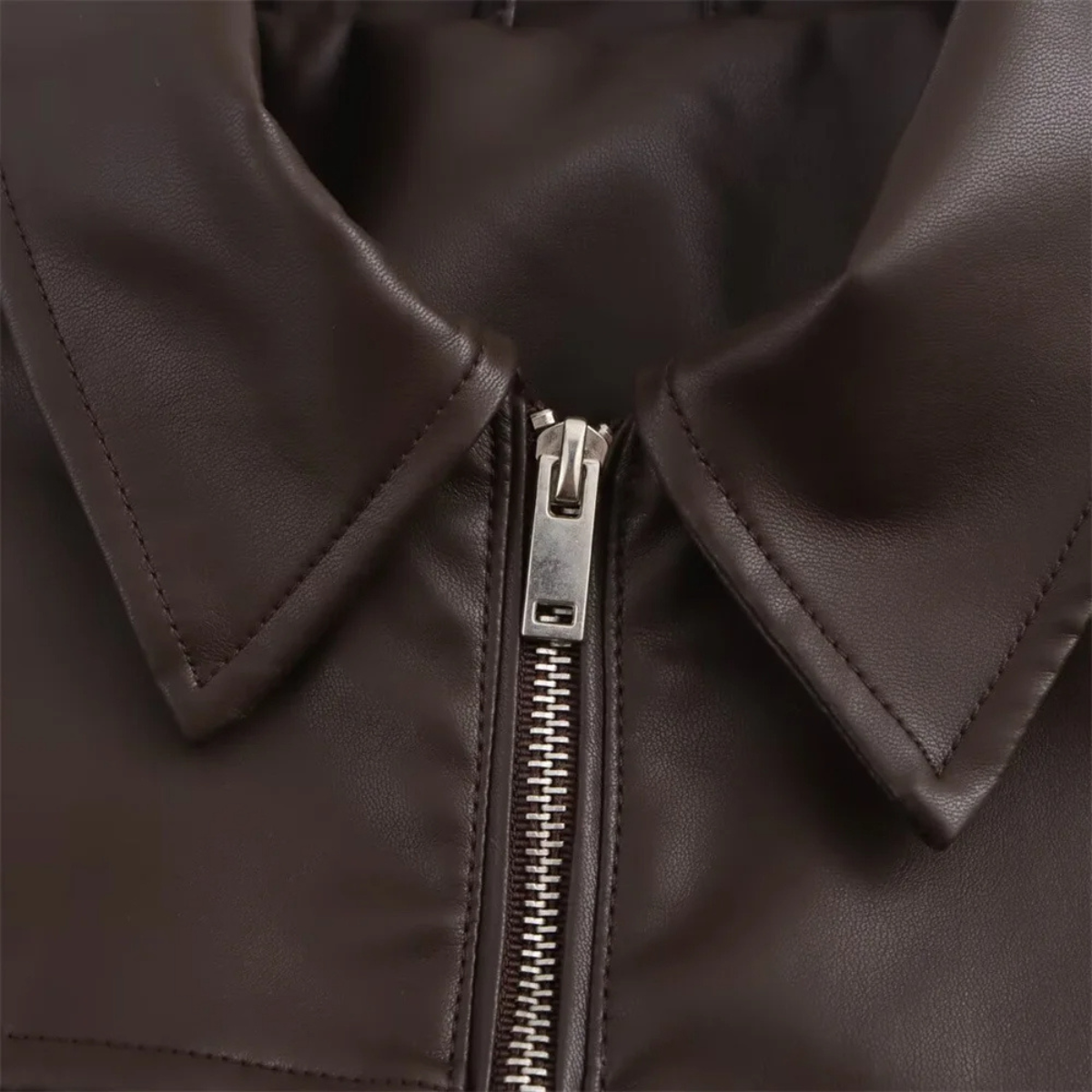 Classic Zip Up Leather Jacket – Smart Casual