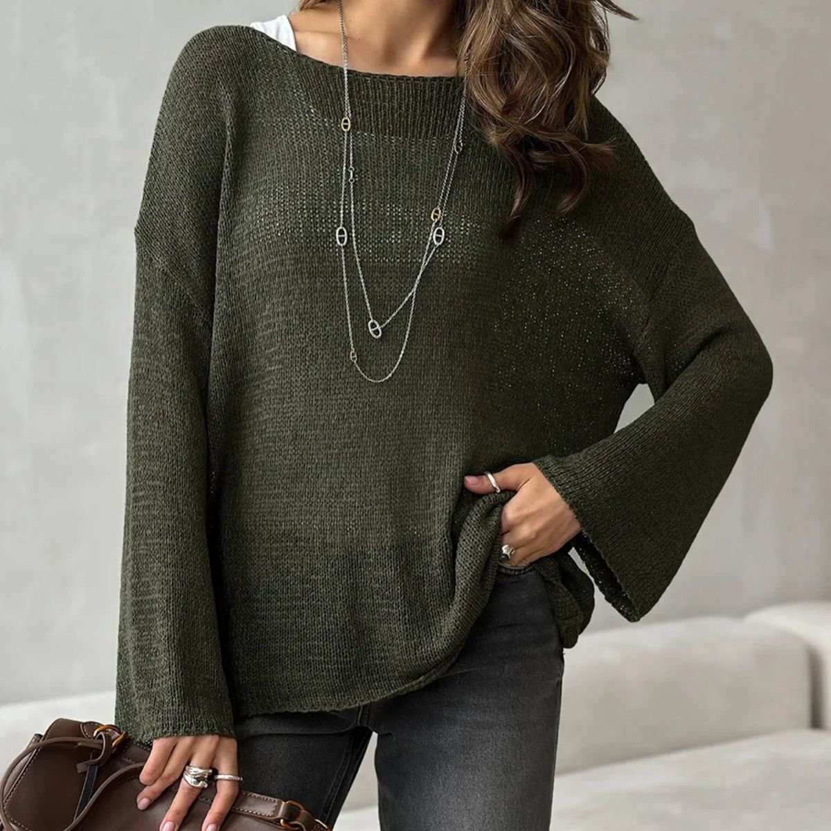 Trendy Loose Cotton Jumper – Lightweight Sweater