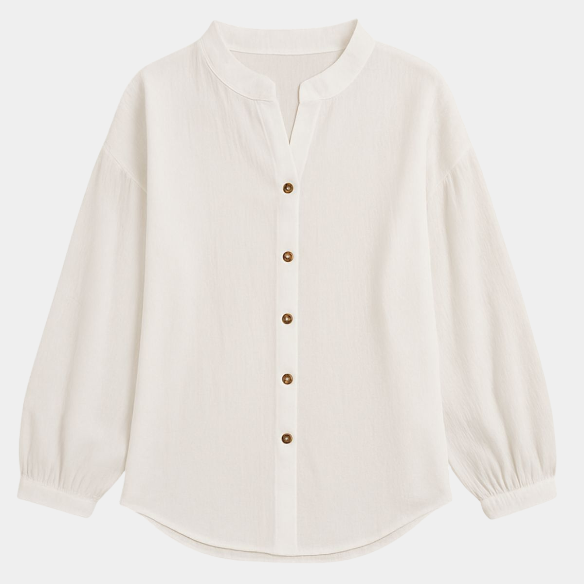Lightweight Cotton Linen Button Down Blouse