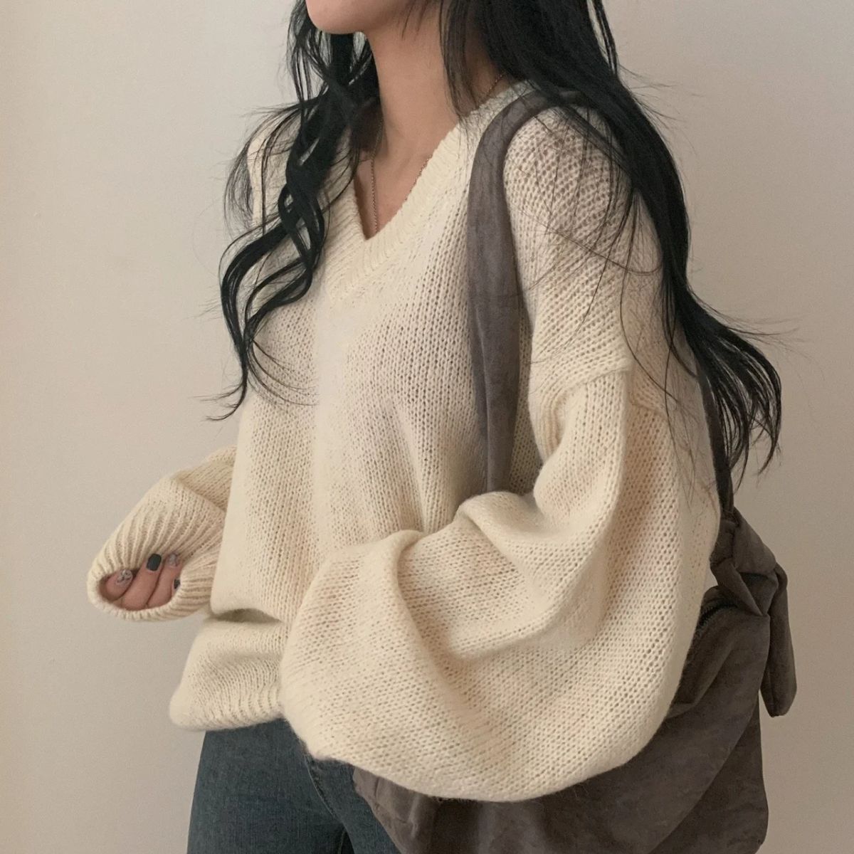 Trendy Oversized Cashmere Jumper – Warm Knit Sweater