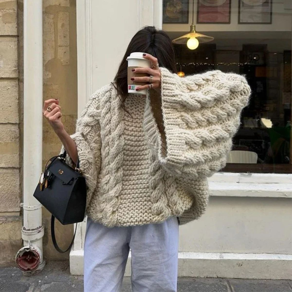Chunky Knit Sweater – Loose Fit Winter Sweater