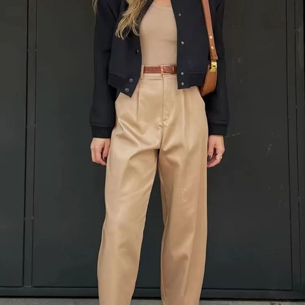 High Waist Tapered Trousers – Belted Pants with Side Pockets