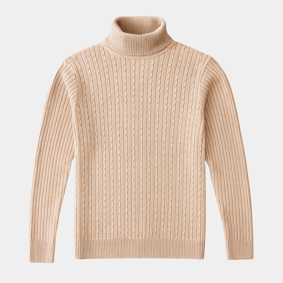 Ribbed Knit Turtleneck Jumper – Slim Fit Neck Sweater