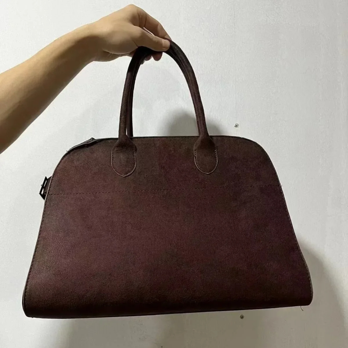 Large Suede Tote Bag – Brown Oversized Shoulder Handbag