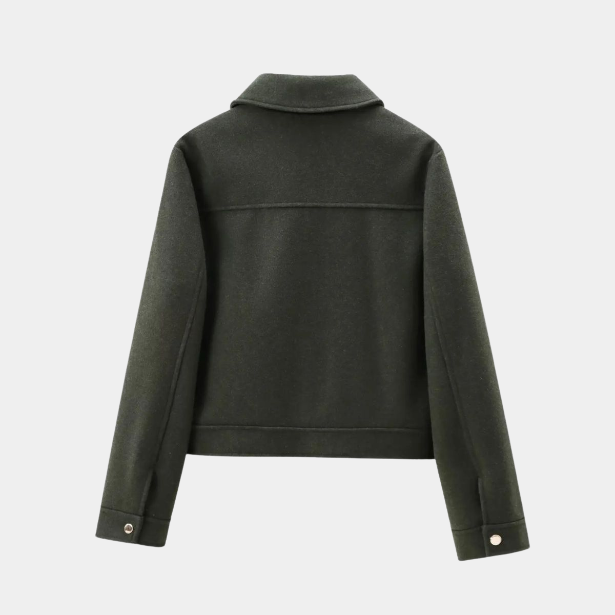 Short Jacket from Wool – Casual Zip Up Coat with Pockets for Women