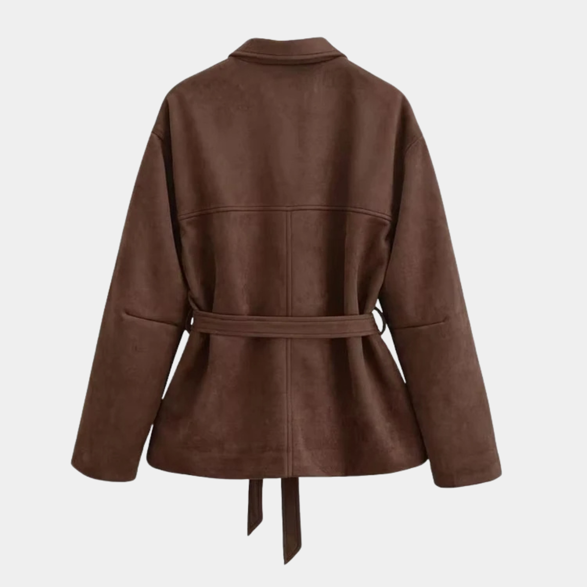 Elegant Belted Suede Jacket – Elegant Fit