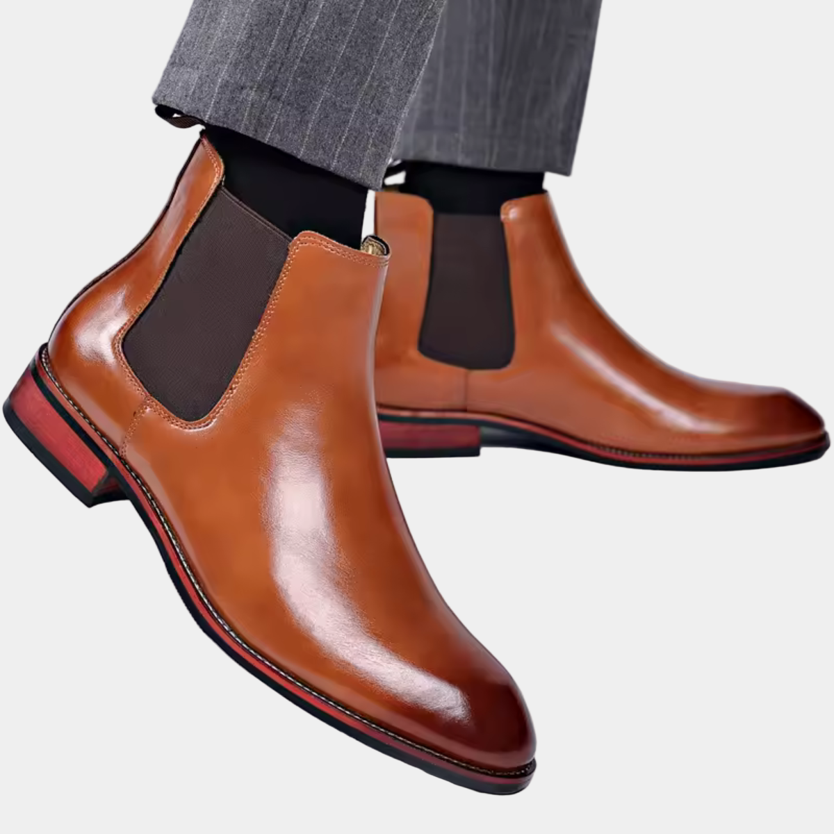 Brown Leather Chelsea Boots Men – Slip On Ankle Boots
