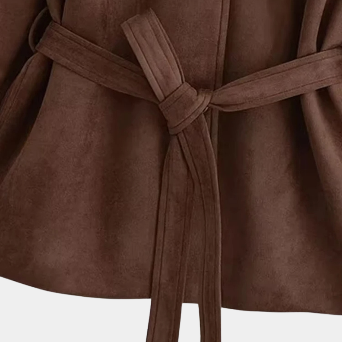 Elegant Belted Suede Jacket – Elegant Fit