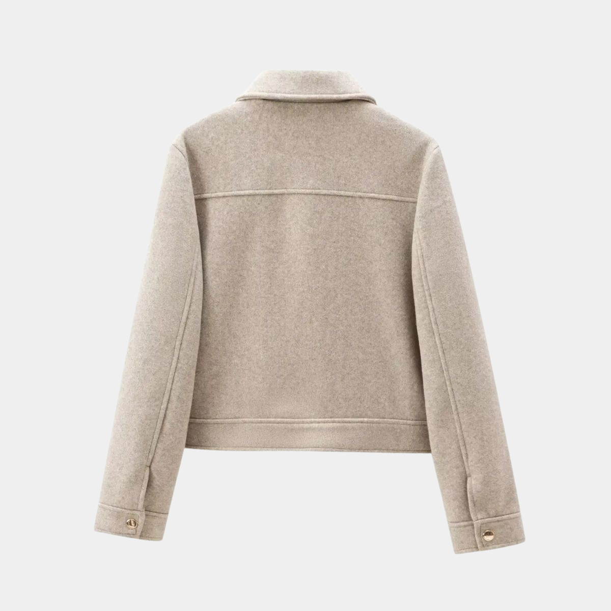 Short Jacket from Wool – Casual Zip Up Coat with Pockets for Women