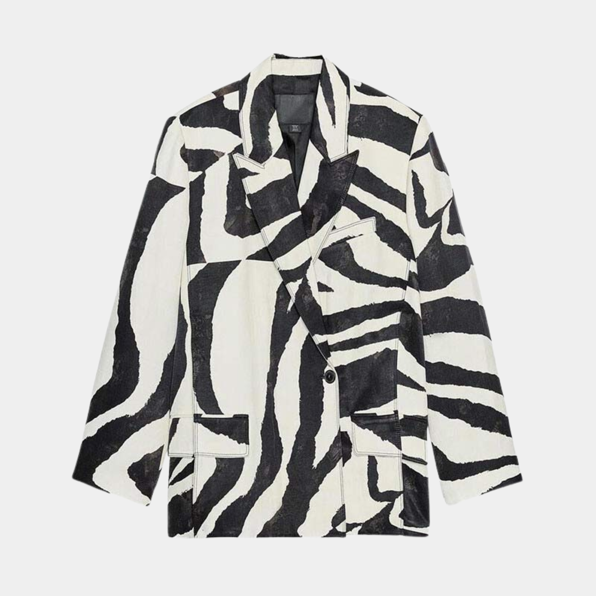 Chic Animal Print Jacket – Elegant Blazer Coat