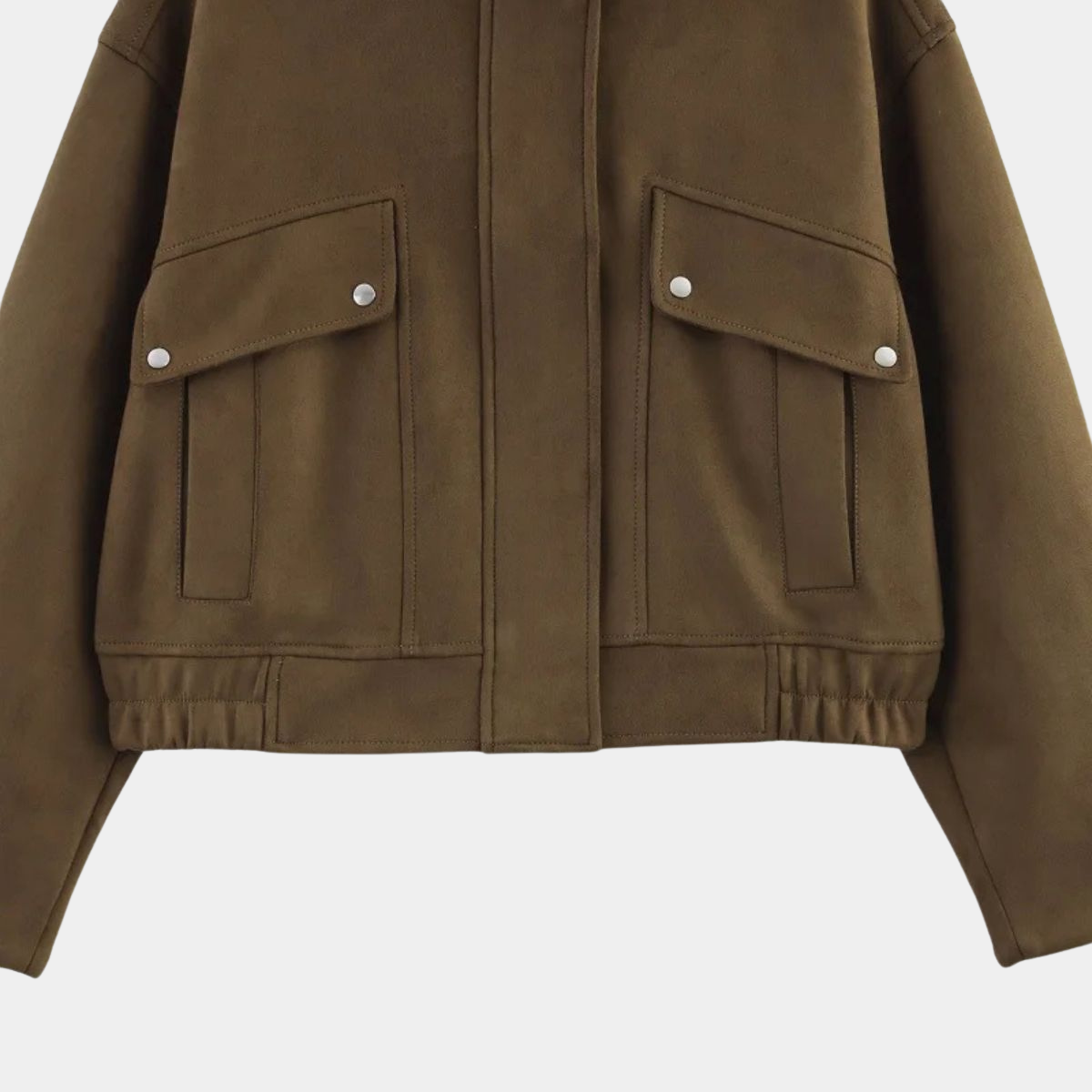 Suede Bomber Jacket – Casual Outerwear