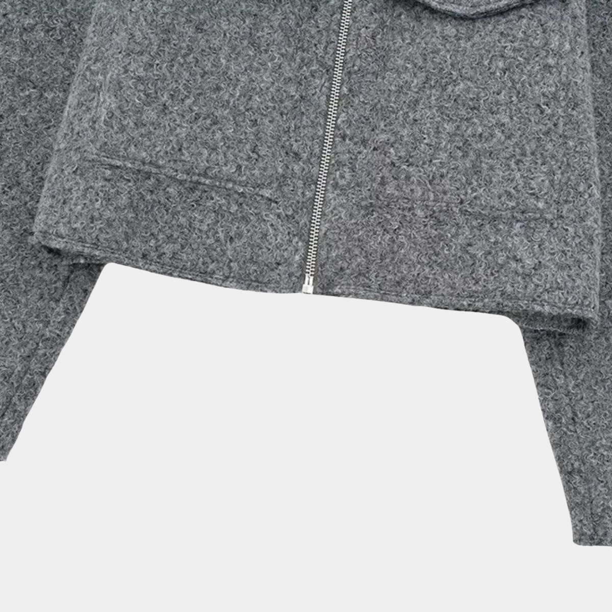 Cropped Wool Blend Jacket – Elegant Coat